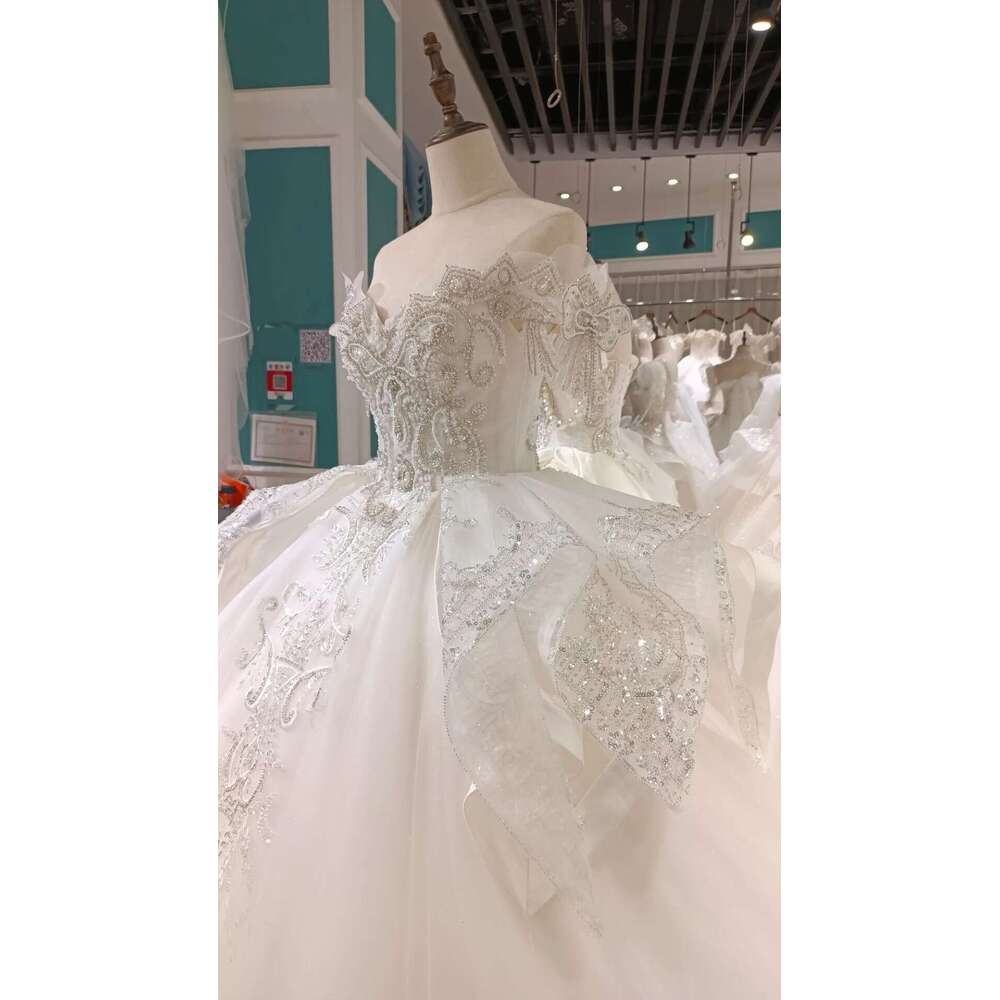 Crystals Green Collection Princess Ball Gown Lace Stuning Bridal Wedding Dresses