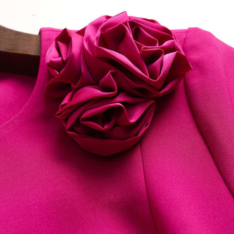 2024 autumn new dress formal occasion temperament gentle style flower waist slimming A-line skirt