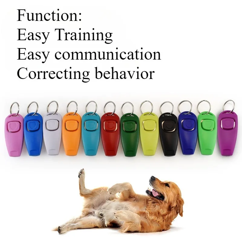 1Pcs Dog Whistle and Clicker Pet Training Aid Tool with Whistle 2 in 1 Design Portable Trainer Pet Products Supplies