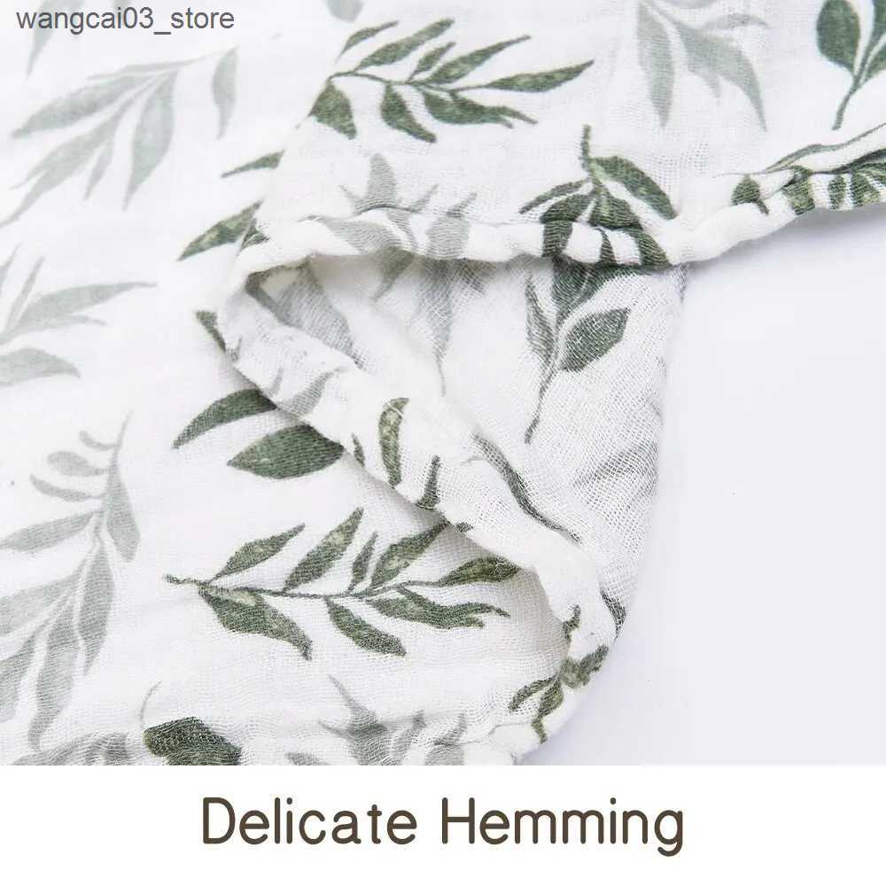 Blankets Swaddling 100% Cotton 120*110cm 2 Layers Newborn Baby Bath Towel Wrap Muslin Swaddle Blankets L240910