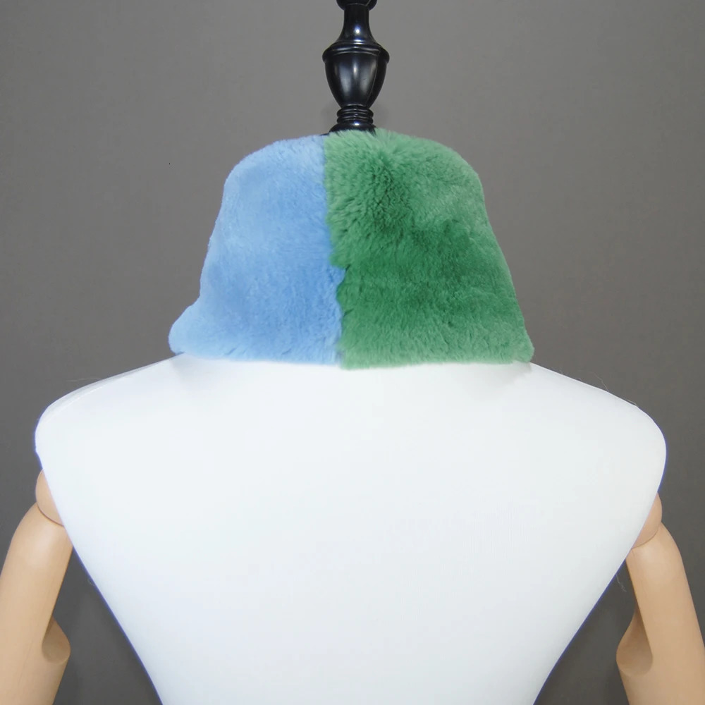 2024 Winter Women Genuine Knitted Fox Fur Scarf Real Rex Rabbit Fur Collar Warm Neck Natural colorful Rex Rabbit Fur Scarves 241009