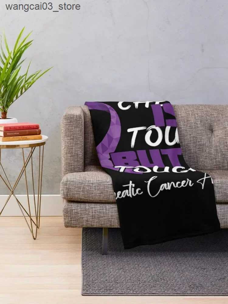 Blankets Swaddling Chemo Is Tough But Im Tougher Throw Blanket Sofa Throw christmas gifts Luxury Throw Furrys Blankets L240910
