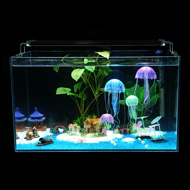 Artificial Swim Glow Jellyfish for Fish Tank - Luminous Aquarium Underwater Decoration