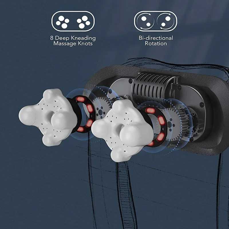 Heated neck and back massager electric deep tissue kneading and massage pillow for shoulders back and neck muscle W240819