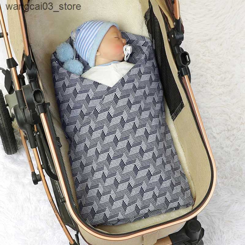 Blankets Swaddling Baby Blanket Newborn Knitted Cotton Super Soft Infant Swaddle Girl Boy Stroller Cobertor Infantil Wrap Kid Monthly Bedding Plaid L2
