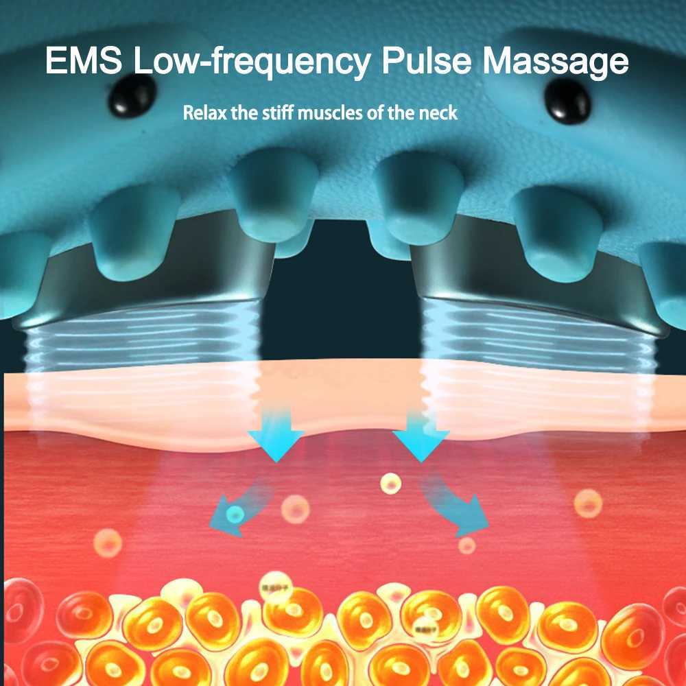 EMS Electric Neck Massager Cervical Point Massage Pillow Massager Relaxing Pillow Massager Hot Compression Neck Care Massage Pain Relief W240819