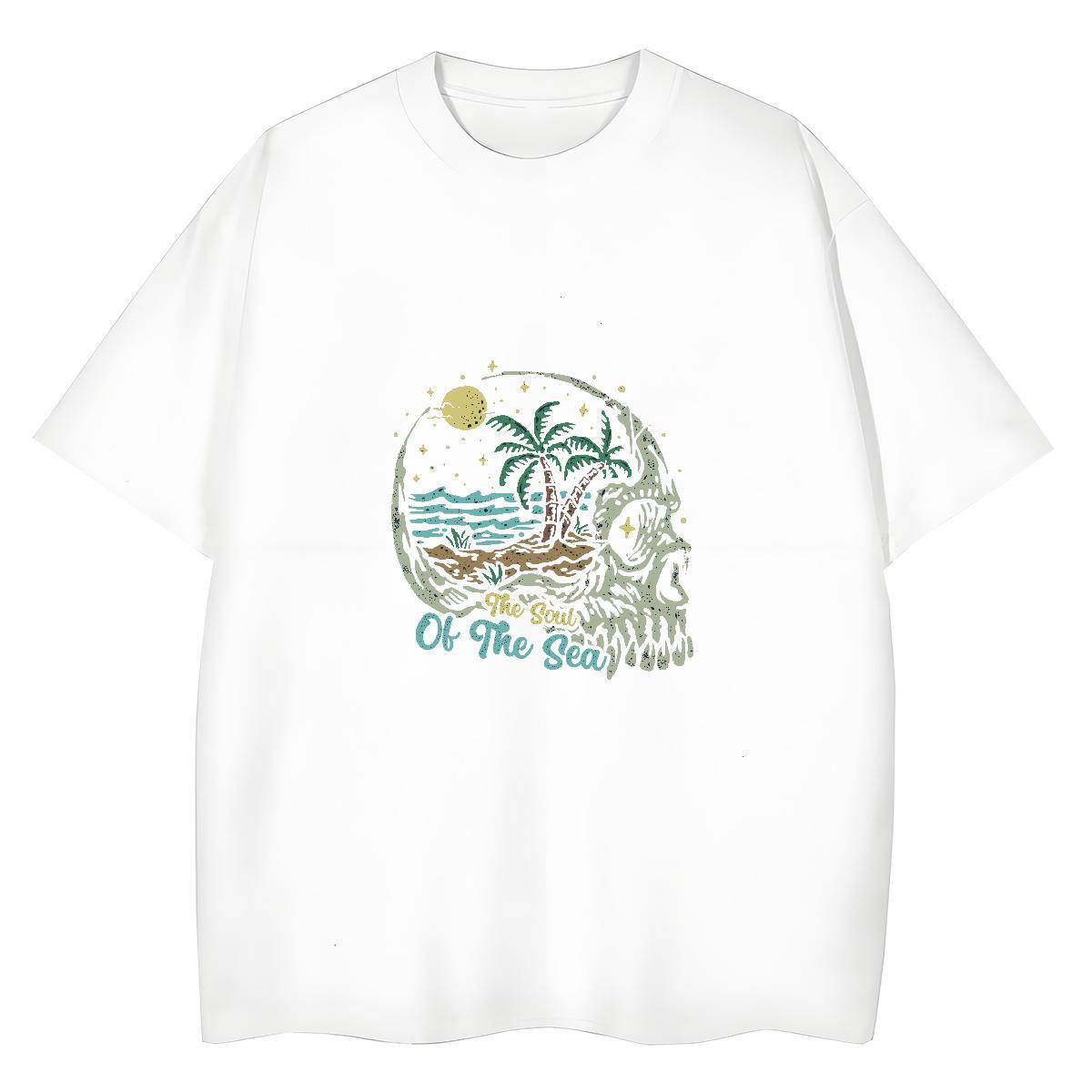 Casual New T Shirt For Woman 100% Cotton 230g O-Neck Short Sleeve Summer Casual skull Tshirt for Man Woman Designer Nice Customized Print Tshirts