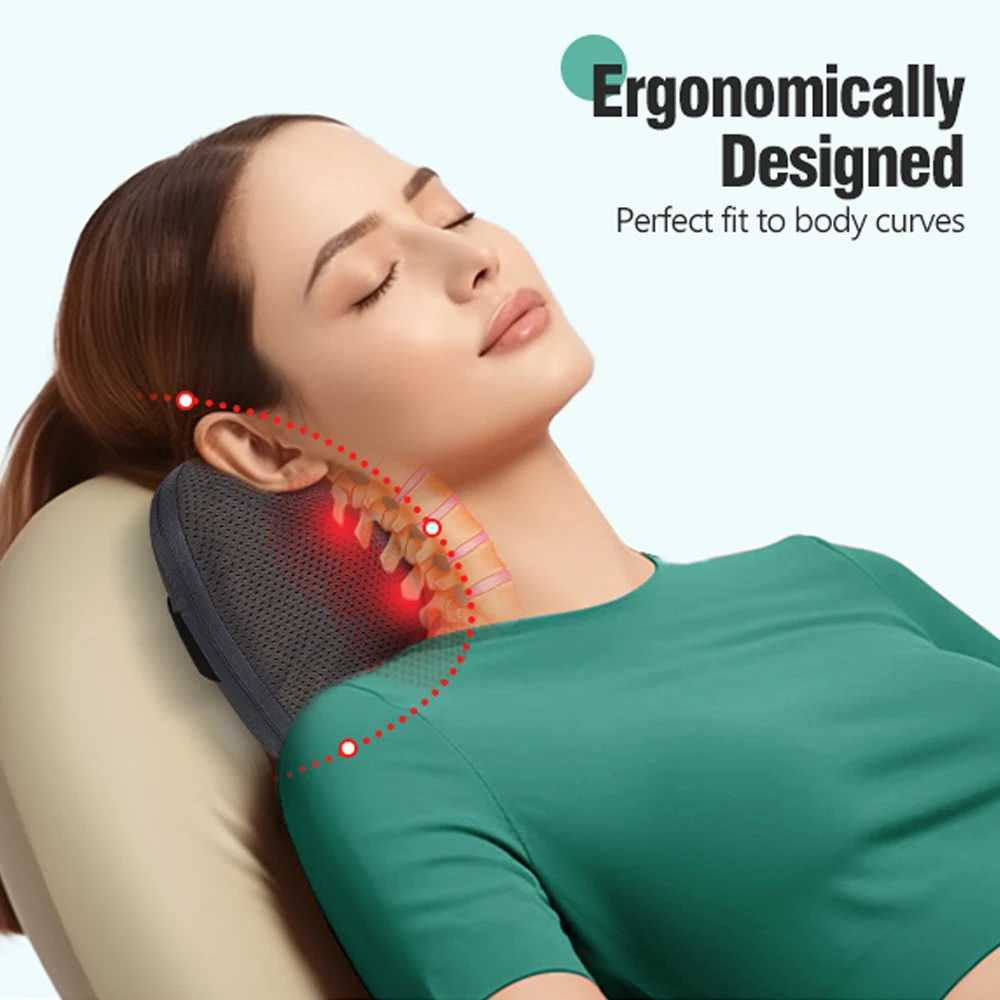 Back massager pillow used for relaxing deep tissue acupressure and kneading neck and shoulder massagers with heated electric car massage pillow W24081