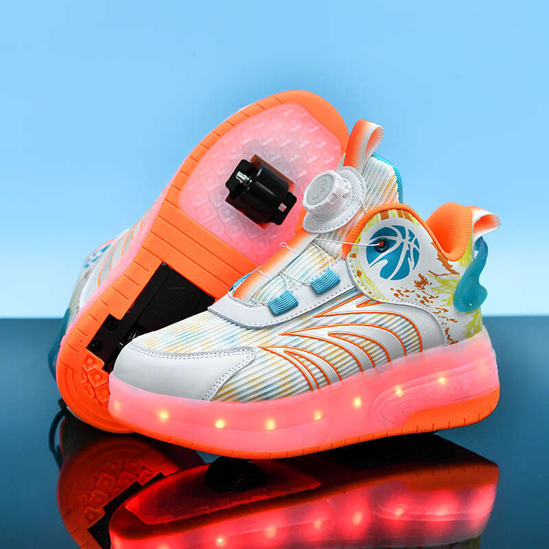 2024 Luminous Roller Skates | USB Rechargeable LED Light-Up Sneakers for Kids 4