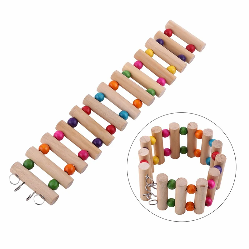 Wooden Hamster Climbing Stairs Parrot Hamster Play Toys Guinea Pig Chinchilla Seesaw Sports Play Toys Small Pet Products
