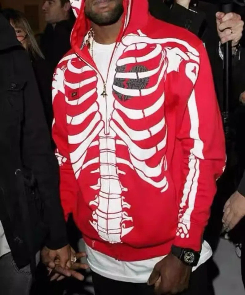 Y2k Fashion Zipper Hoodie Halloween Skeleton Theme Zipper Hoodie Oversized Sportswear Punk Harajuku Sportswear Oversized Top 241011