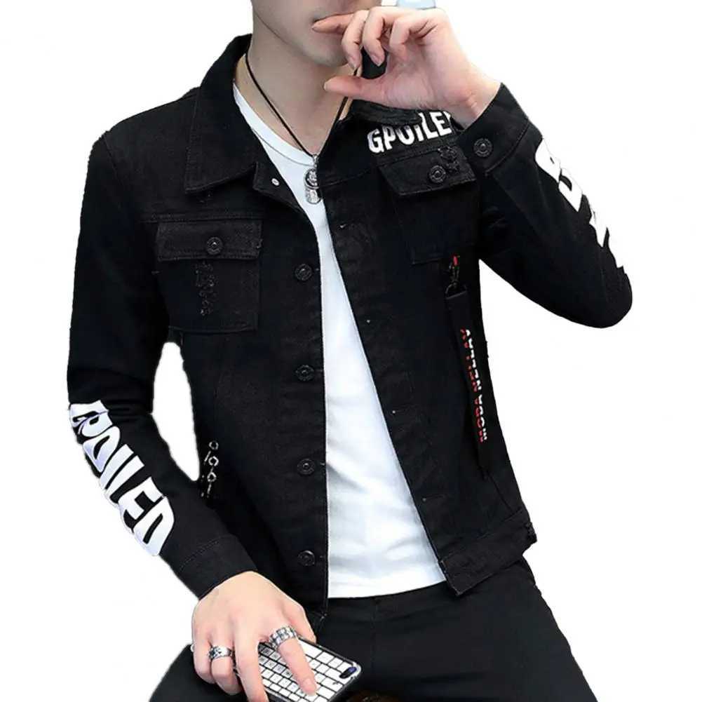 Spring and Autumn jeans jacket mens Korean fashion student handsome version jacket mens denim jacket W241011