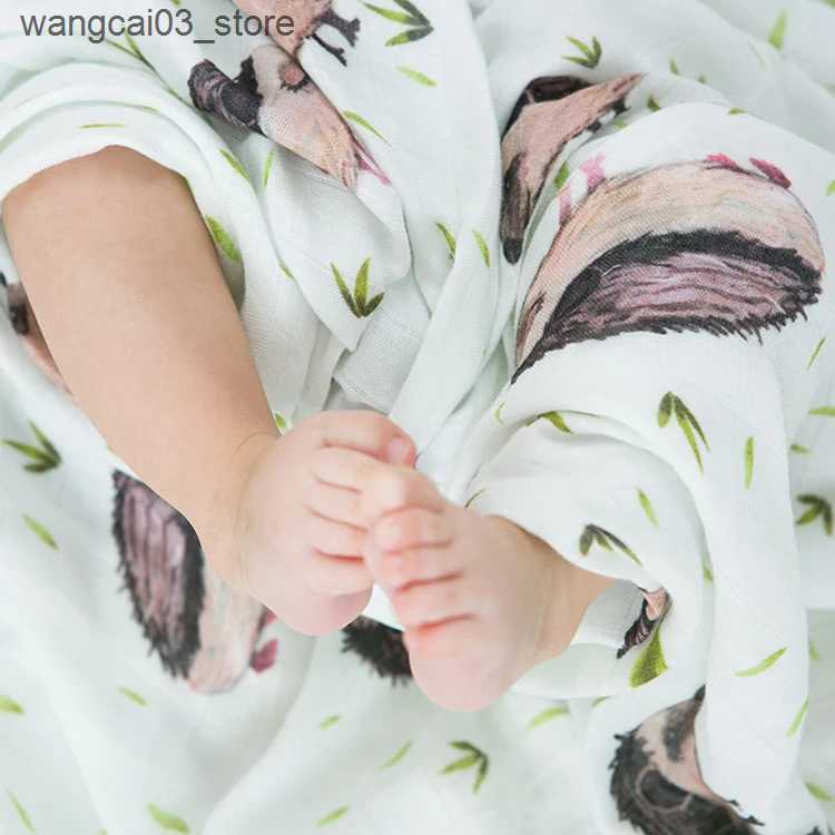 Blankets Swaddling Baby Blanket Muslin Swaddle Wraps 100 % Cotton Bamboo Fiber Baby Blankets Newborn Bamboo Muslin Blankets 115x120cm L240910
