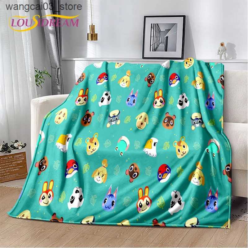 Blankets Swaddling Cartoon Animal Crossing New Horizons BlanketSoft Throw Blanket for Home Bedroom Bed Sofa Picnic Travel Office Cover Blanket Kid L24