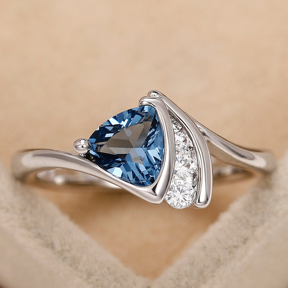 Cubic Zirconia Engagement Wedding Promise Rings Set Designer Jewelry Sterling Silver Charm Drop Love Heart Diamond Finger Tail Rings for Woman Gift Fi