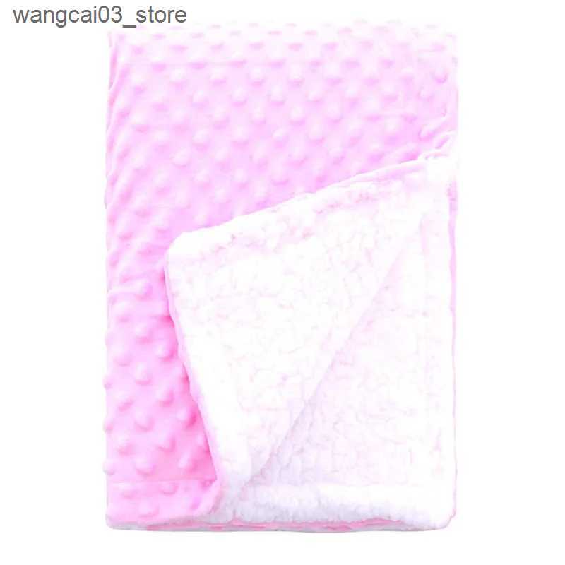 Blankets Swaddling Winter Thick Thermal 3d Minky Dot Kids Blanket Super Soft Sherpa Fluffy Toddler Baby Blanket Quilt Swaddle Office Seat Blanket L240