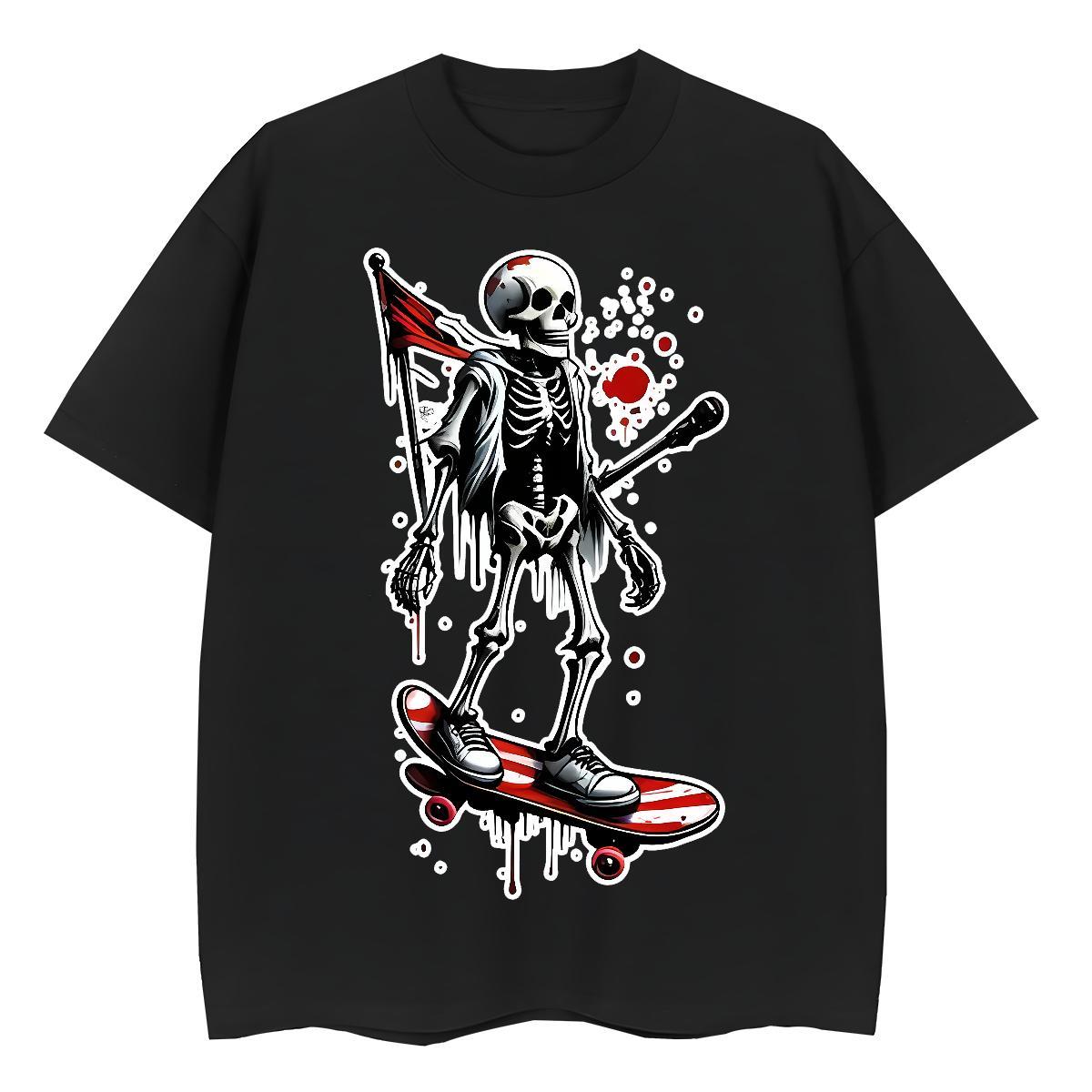 Brand T Shirt For Woman 230g 100% Cotton Breathable Sports Street Wear skull Couples T Shirts Lady Oversized L-4XL Tops Tees
