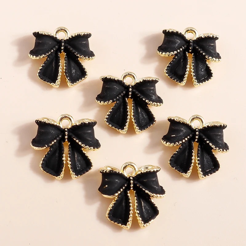 5pcs Lovely Black White Bowknot Cute Bow tie Charms for DIY Jewelry Making Pendants of Necklace Bracelet Dangle Earrings 241010