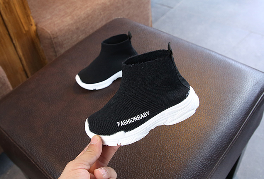 Kids High Top Sneakers Children Casual Shoes Slip-on Breathable Kids Sock Shoes Non-slip Snow Boots Boys Girls Sport Shoes Sizes 21-30