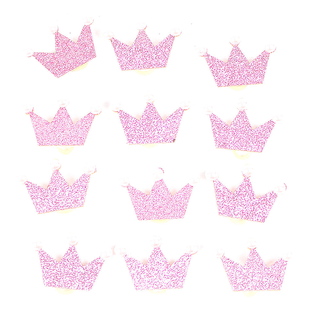 6Pcs Crown Shape Dog Bows Hair Accessories Glittering Gold Bows with Rubber Band for Long Hair Pets Accesorios Para Perros