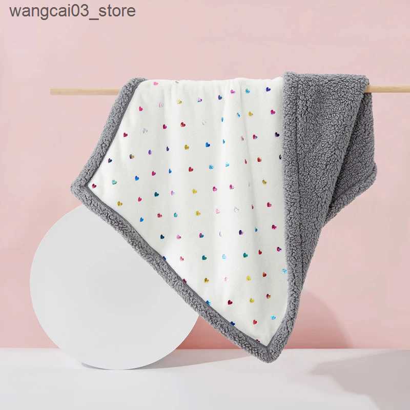Blankets Swaddling Newborn Double Layers Cozy Flannel Baby Blanket Winter Baby Boys Girls Wrap Infantil Swaddle Nap Receiving Bedding Bebe Quilt L2409