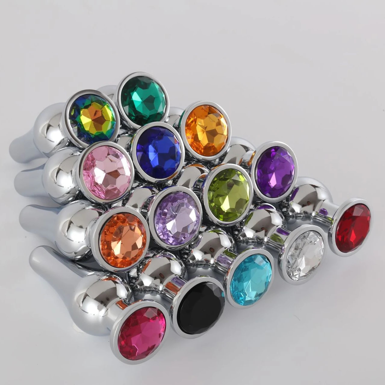 Smooth Stainless Steel Anal Plug Jeweled Butt Plug for Beginner G-spot Massager Sex Toys Dildo for Female Male Anal Beads SML 241010