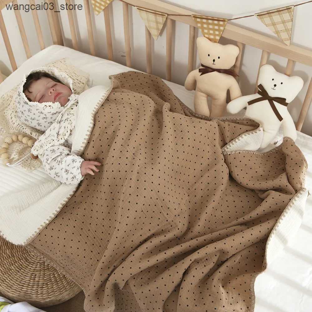 Blankets Swaddling Baby Blankets for Beds 4 Layer Cotton Swaddle Muslin Blanket Bedding Linen Babies Accessories Newborn Bath Towel Mother Kids L24091