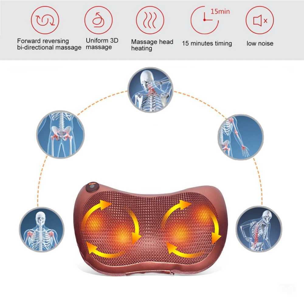 Rotating Finger Pressure Massage Pillow for Back Waist Cervical Pillow for Home Use Electric Finger Pressure Massage Pillow for Cars Back Massage W240