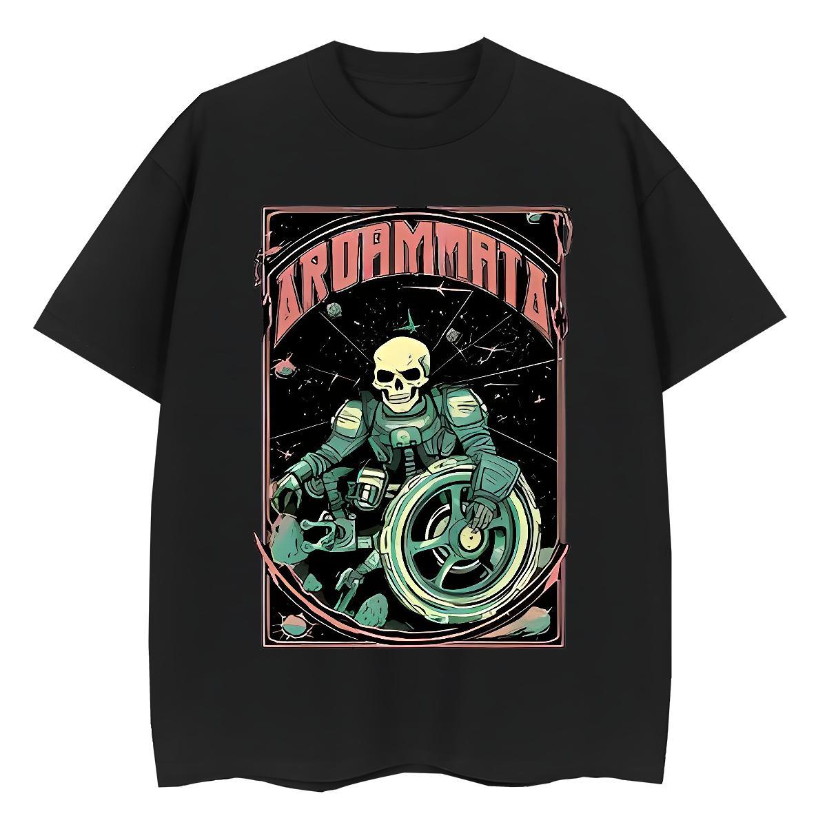 Factory Direct T Shirts Women 230g 100% Cotton Breathable Crew Neck Home Outdoor skull Woman Tshirt Female Oversized Wear