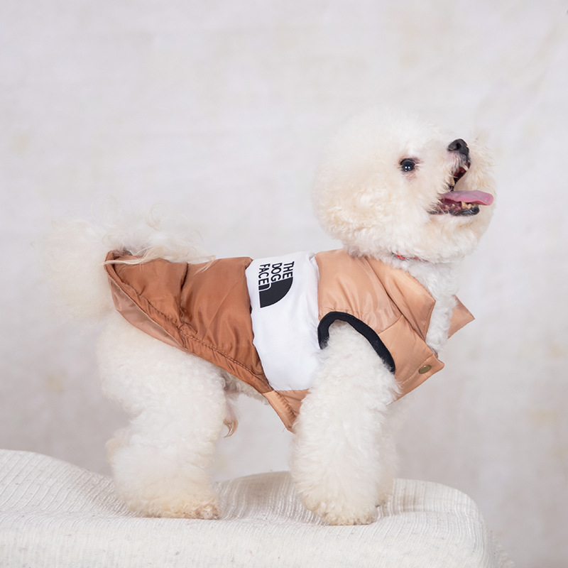 Dog Vest with Integrated Cotton Tower Designer Dog Apparel The Dog Face Waterproof Coats, Dog Winter Clothes for Small Medium Dogs, Dog Snow Jacket fo