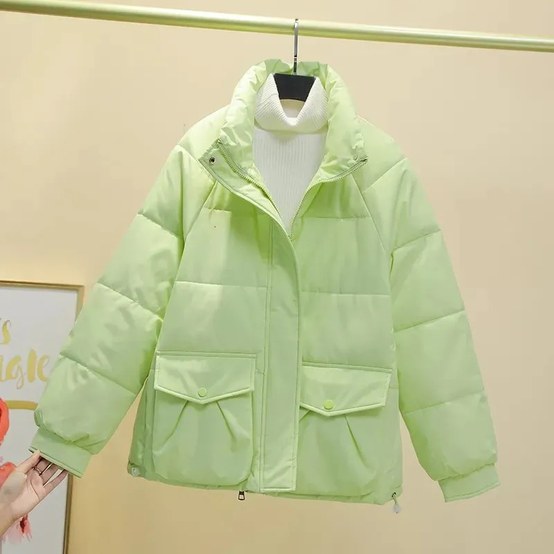 Women Jacket Winter Parkas Female Down Cotton Jackets Stand Collar Casual Warm Parka Short Coat Loose Puffer Outwear 240930