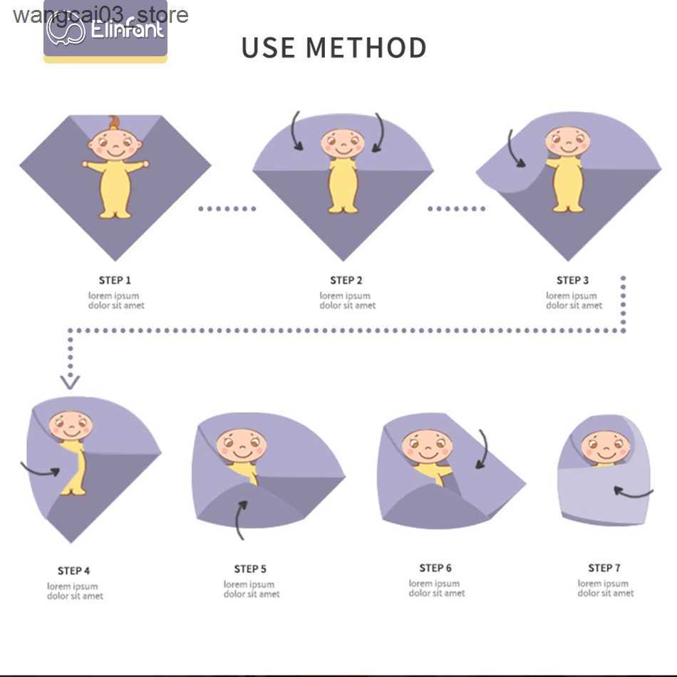 Blankets Swaddling Elinfant Popular Digital Print Bamboo Cotton Muslin Swaddle Blankets High Quality 120*110cm Newborn Baby Bath Towel Wrap L240910