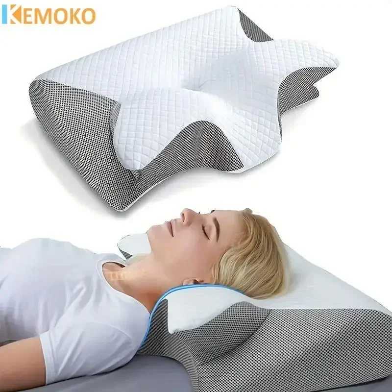 Memory foam cervical pillow 2 in 1 ergonomic contour orthopedic pillow for neck pain contour support pillow neck pillow W240819