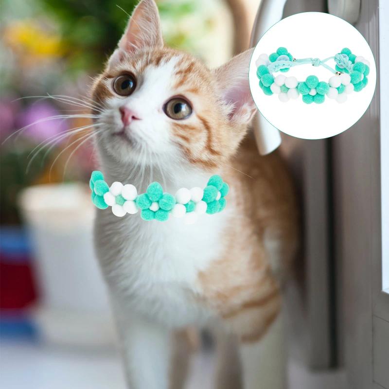 Dog Collars Pet Collar Adjustable Girl Cat Bandana Scarf Ball Puppy To Weave