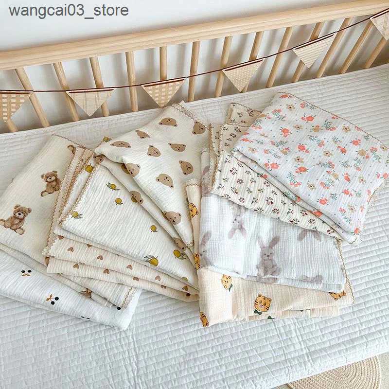 Blankets Swaddling Muslin Squares Diapers for Newborns Baby Blanket Swaddle Childrens Blanket Newborn Baby Stuff Museline Waddling Breathable L240910