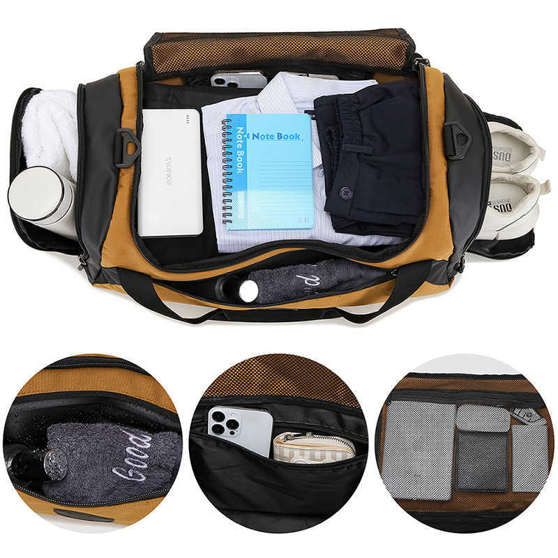 dry wet separation fitness bag, men's multifunctional large capacity sports travel bag, men's carry on luggage bag 241015