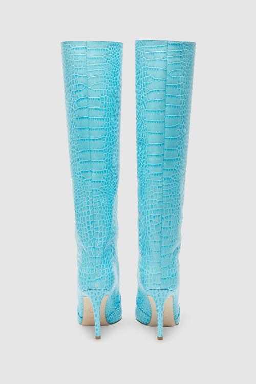 Green Crocodile Pattern Fashion Boots Sleeve Long Women Boots Leather Thin High Heel Martin Boots Pointed Large Straight Boots Knight Womens Boot 2408