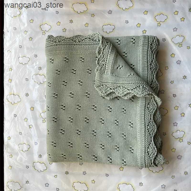 Blankets Swaddling Knitted Baby Blanket Summer Newborn Swaddle Wrap Baby Receiving Blankets 100% Cotton Soft Boy Girl Infant Crib Sleeping Blanket L24