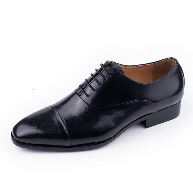 Successful business shoes mens pure leather elegant high-end Oxford natural handmade formal dress office party set black 241007