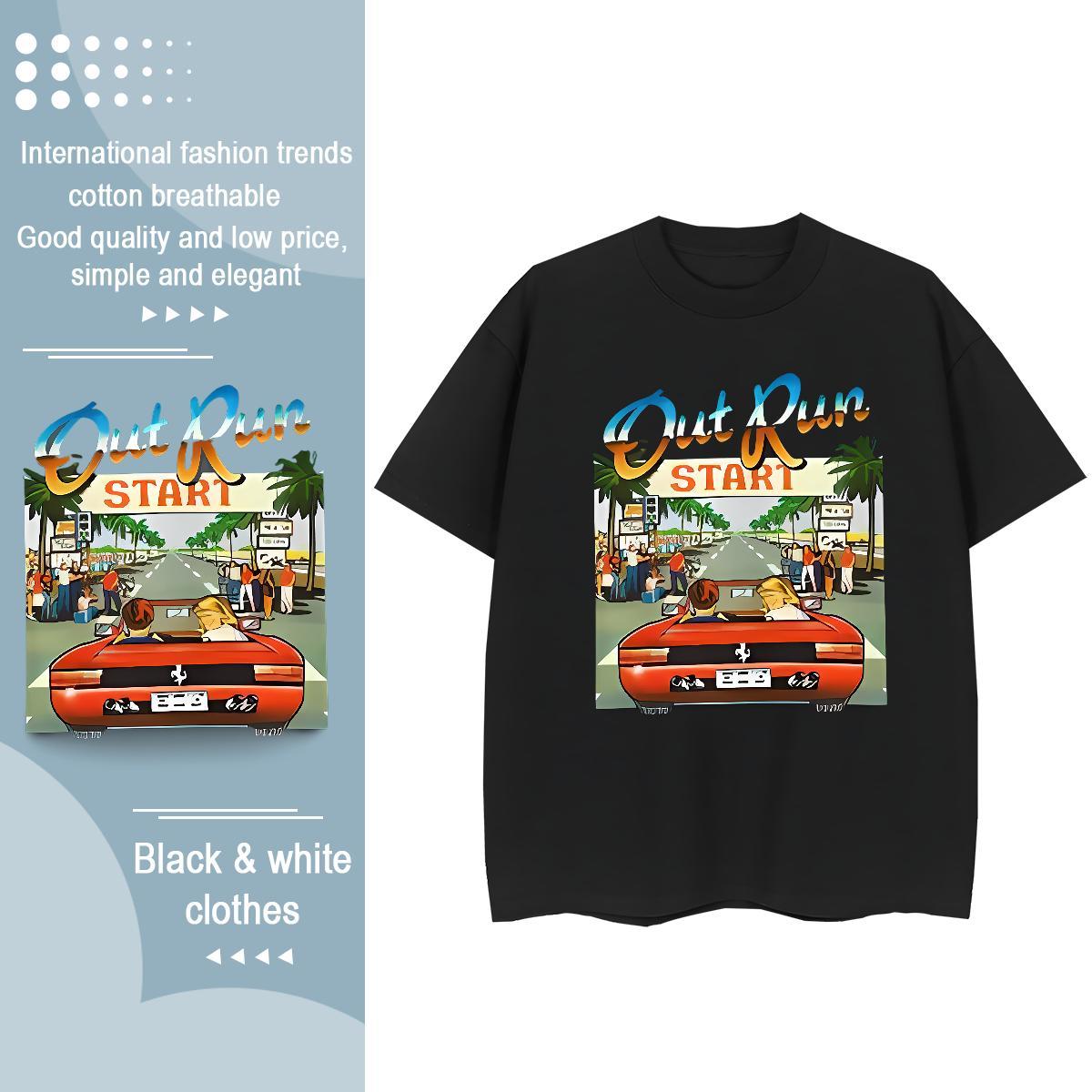 2024 Casual Women T Shirts 230g 100% Cotton Breathable Short Sleeve Street Casual car Women Tees High quality Anime Oversized Polos