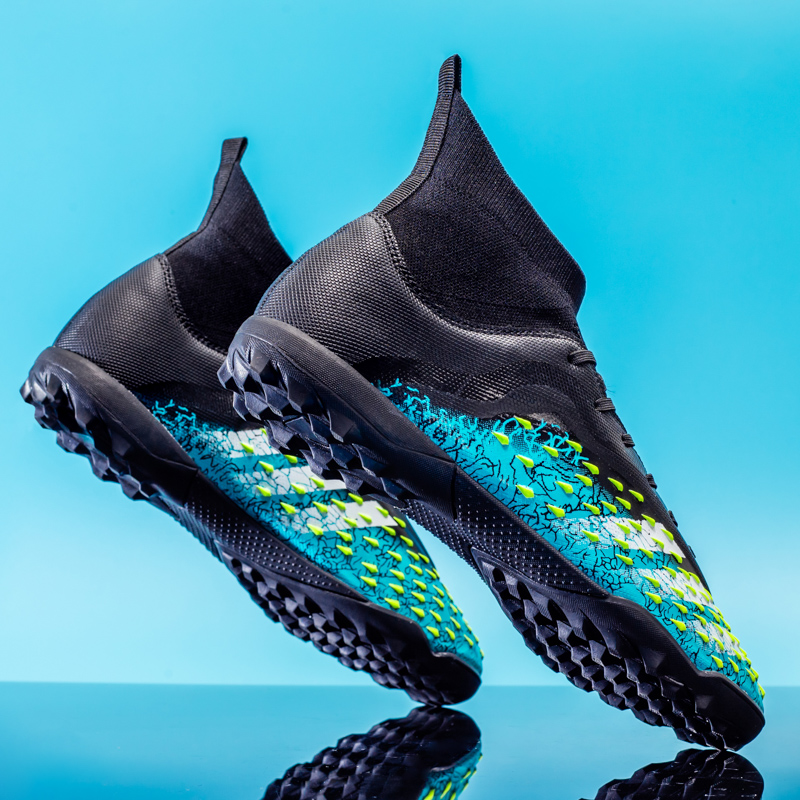 hot Youth Adult TF Professional Training Football Shoes Leather Knitted Breathable Anti Slip Sneaker Fashion Trendy Footwear 36-45