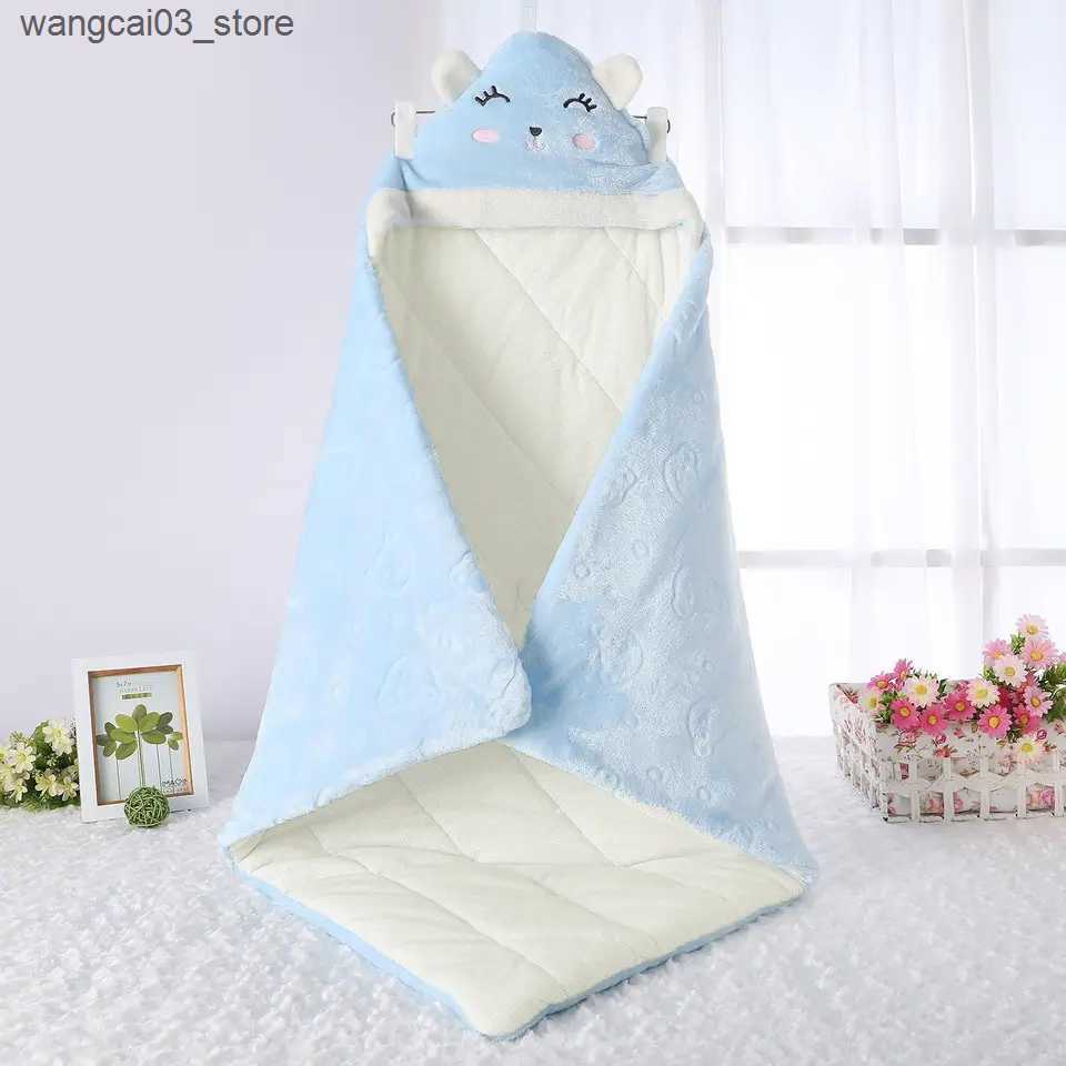 Blankets Swaddling Thicken Cotton Delivery Room Newborn Swaddle Boys Girls Baby Universal Wrap Towel Autumn Winter Thickened Children Warm Blanket L24