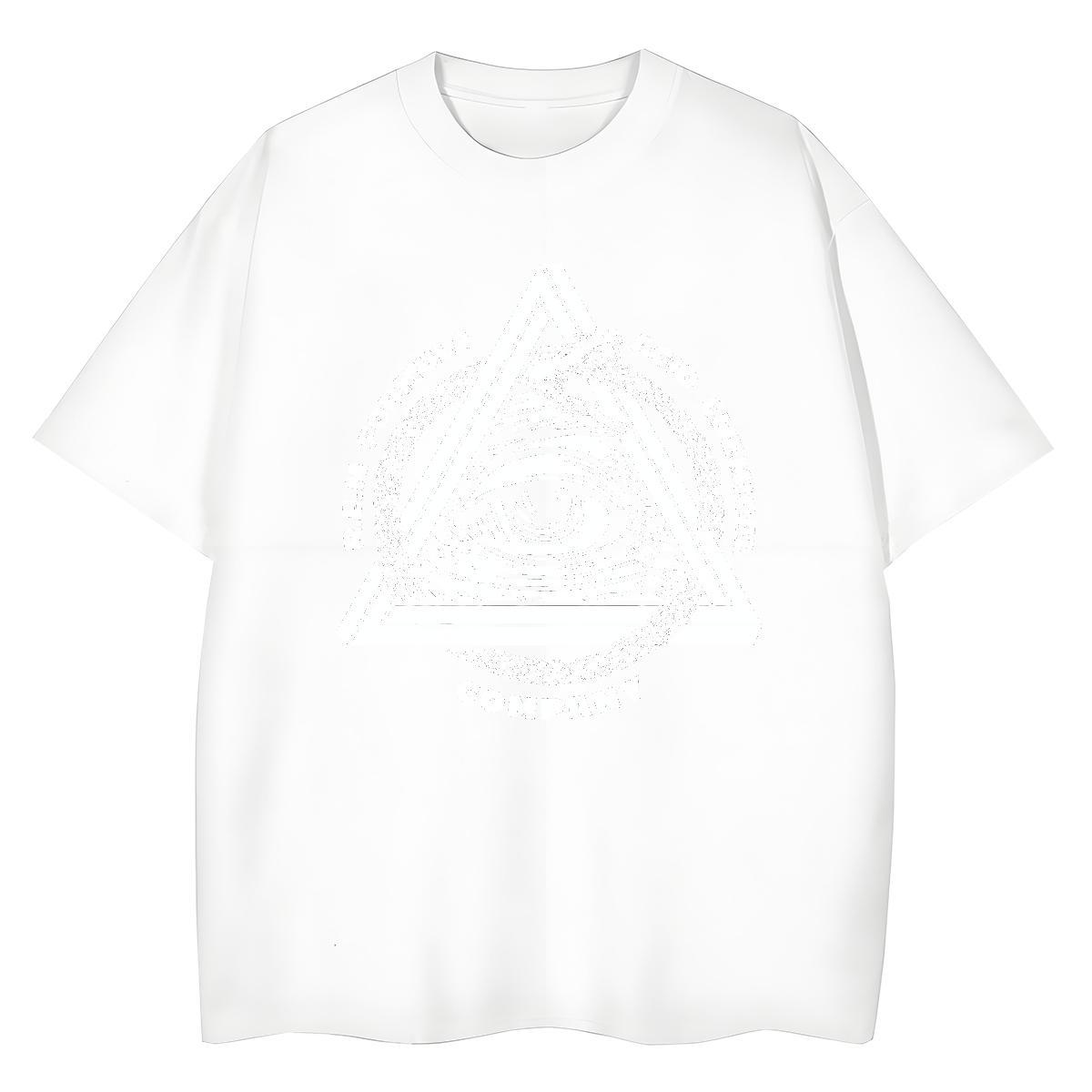 DIY T Shirts Women 100% Cotton 230g Round Neck Short Sleeve Street Wear eye of the devil Women Tshirts Loose fit DIY Logo Clothings