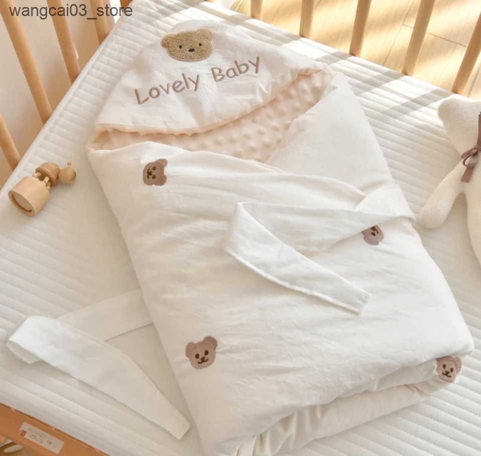 Blankets Swaddling Baby Blanket Newborn Swaddle Wrap Spring Autumn Cotton Soft Envelope Baby Receiving Blankets Boy Girl Baby Sleepsack Stuff L240910