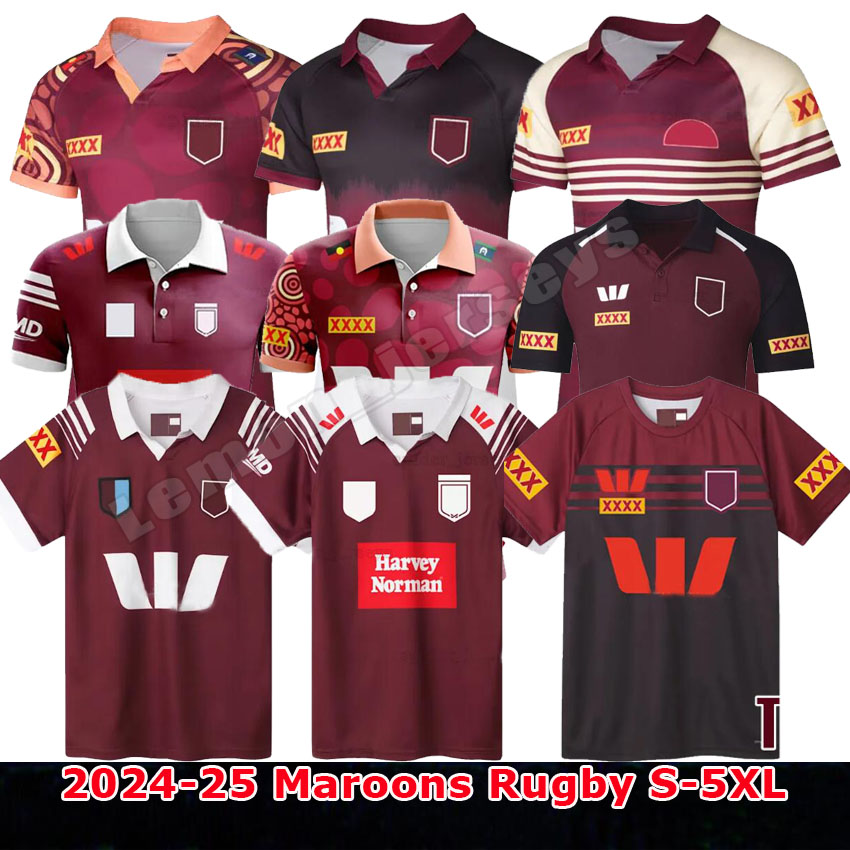 2024 2025 Maroonss Rugby Jerseys Training 24 25 Marus Home Away Vest Men Women Kids Kits League Vest Indigenous Training Hoodie Shirts Top S-5XL