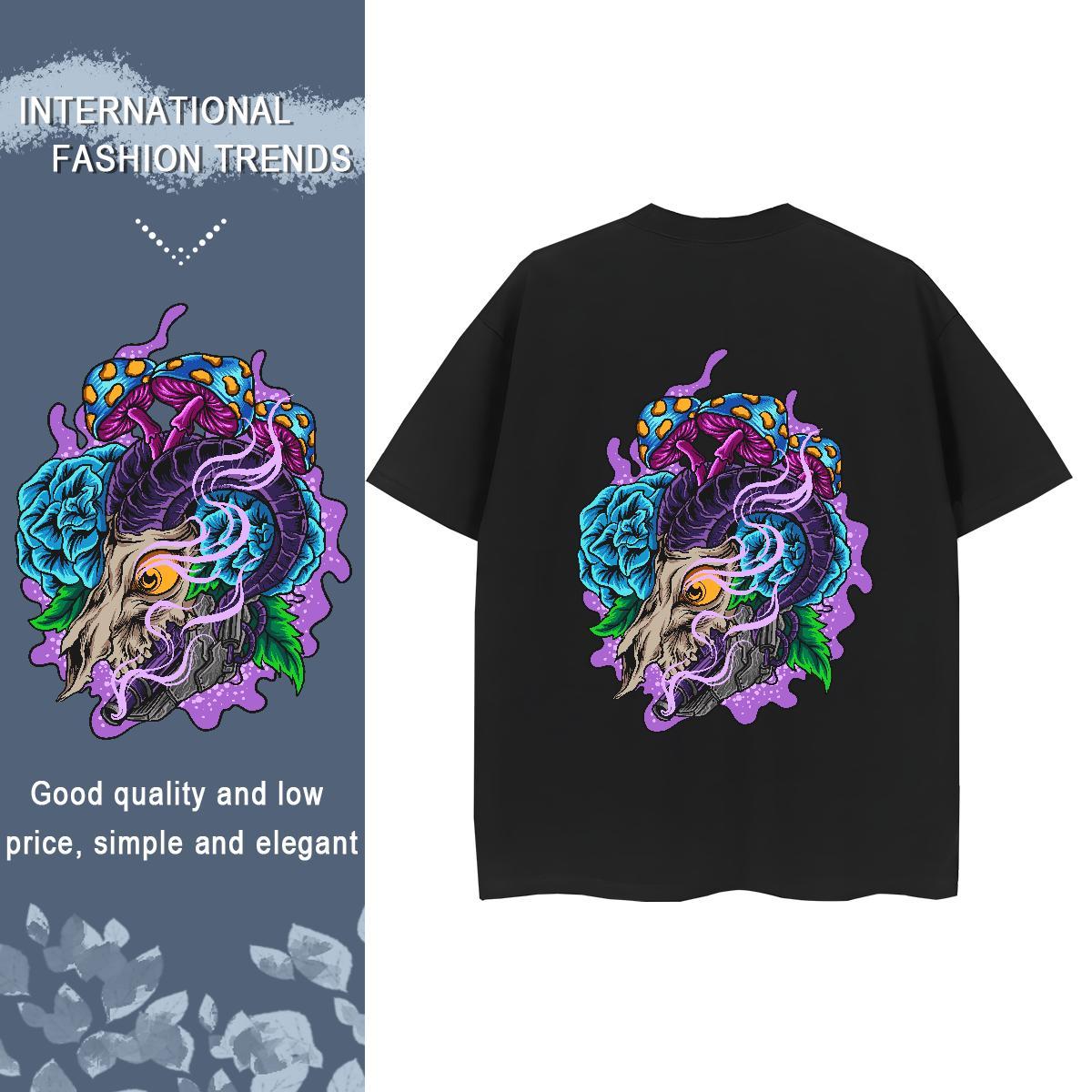 Classic T Shirts Women 230g 100% Cotton O-Neck Short Sleeve Sports Street Wear skull Unisex Tshirts Designer Nice Plus Size Custom Clothes