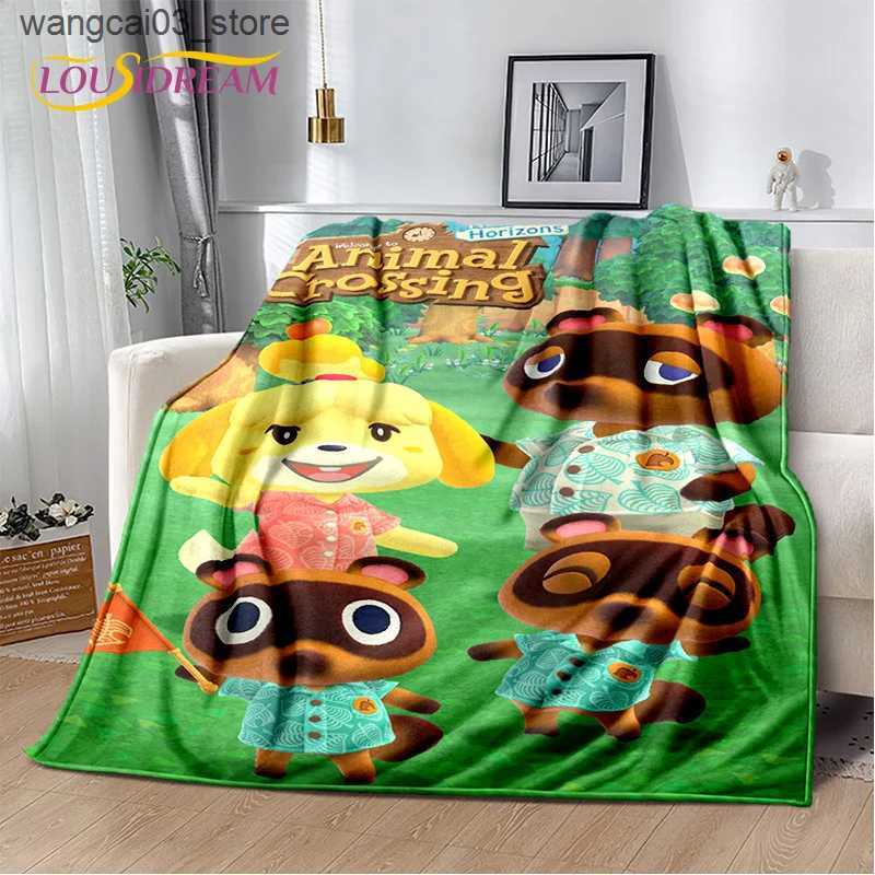 Blankets Swaddling Cartoon Animal Crossing New Horizons BlanketSoft Throw Blanket for Home Bedroom Bed Sofa Picnic Travel Office Cover Blanket Kid L24