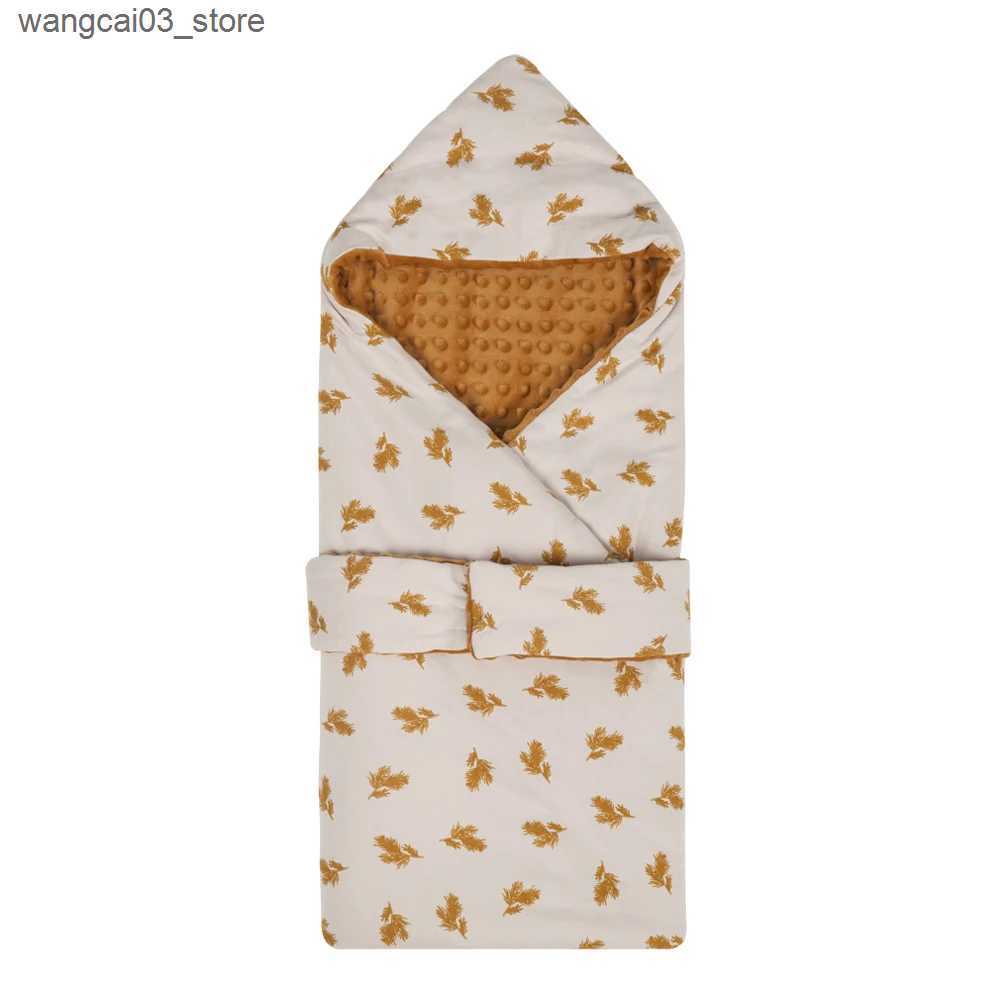 Blankets Swaddling Baby Swaddle Envelope For Discharge Winter Thicker Newborn Sleep Sack Wrap With Hat Prevent Cold Swaddle Blanket Baby Cocoon L24091
