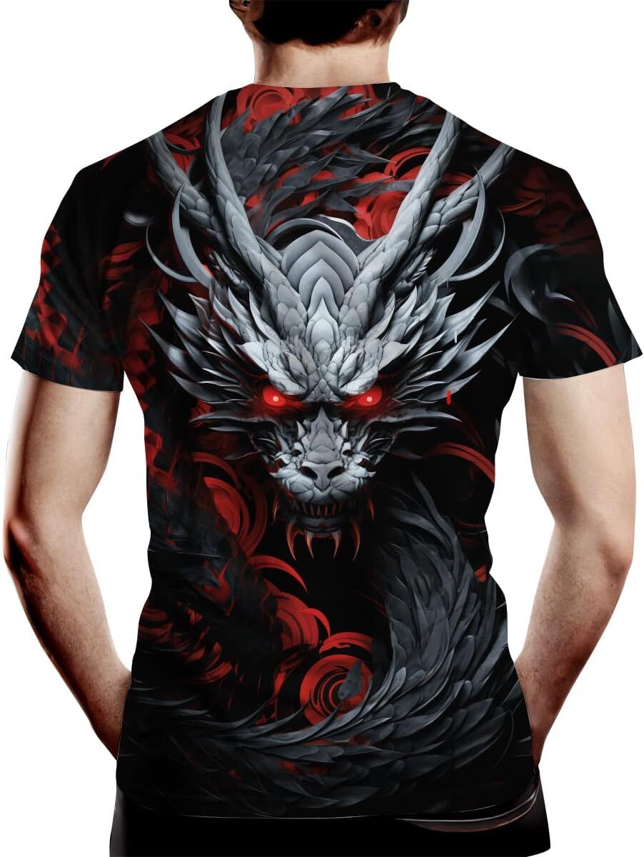 Mens T shirt Novelty Dragon Graphic T-Shirts for Men 3D Animal Printed Shirts Summer Top graphic tee Casual tops summer Trendy Fashion cool