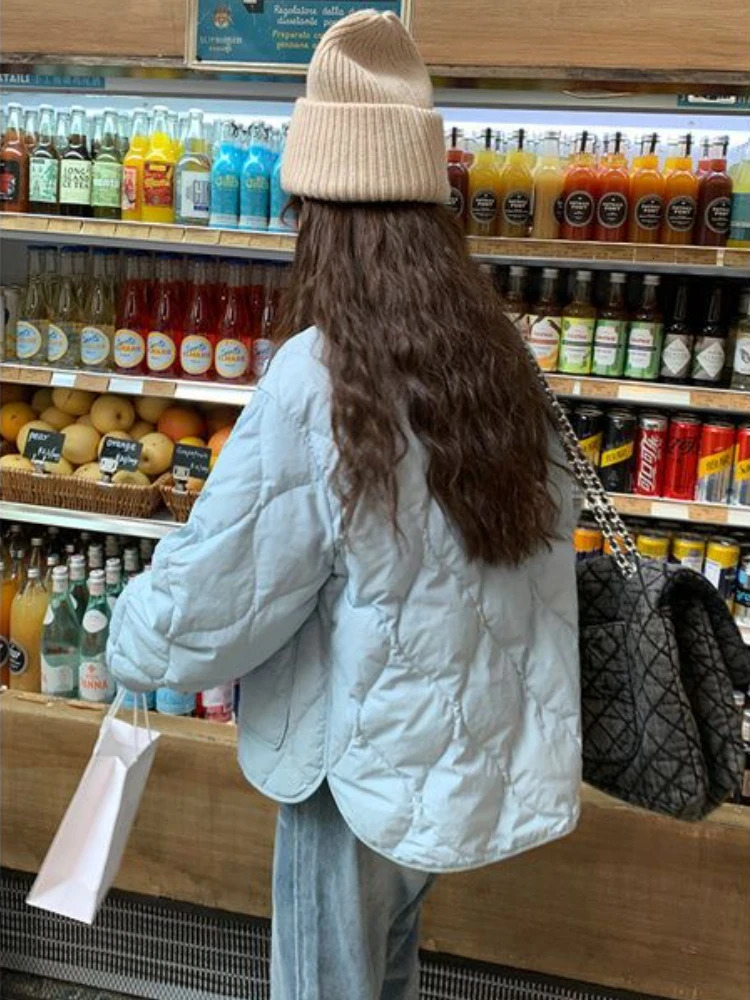 Short Style Parka Solid Loose Pockets Pulpy Girls Basic Leisure Overcoat Streetwear Allmatch Warm Winter Chic Ins Trendy 240930